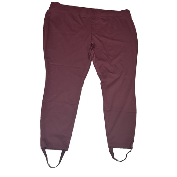 Isaac Mizrahi Live! Women's Pants Stretch Knit Stirrup Spiced Wine 2XP Petite - Picture 1 of 13